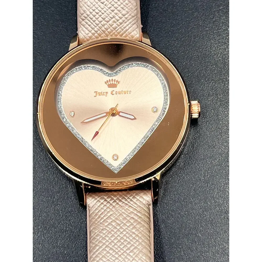 Juicy Couture Black‎ Label JC/1234RGPK Heart Diamond metallic rose gold Watch